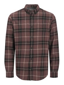 Jack & Jones Slim Fit Rutete skjorte -Seal Brown - 12235982