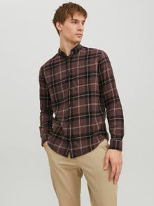 Jack & Jones Slim Fit Kockás ing -Seal Brown - 12235982