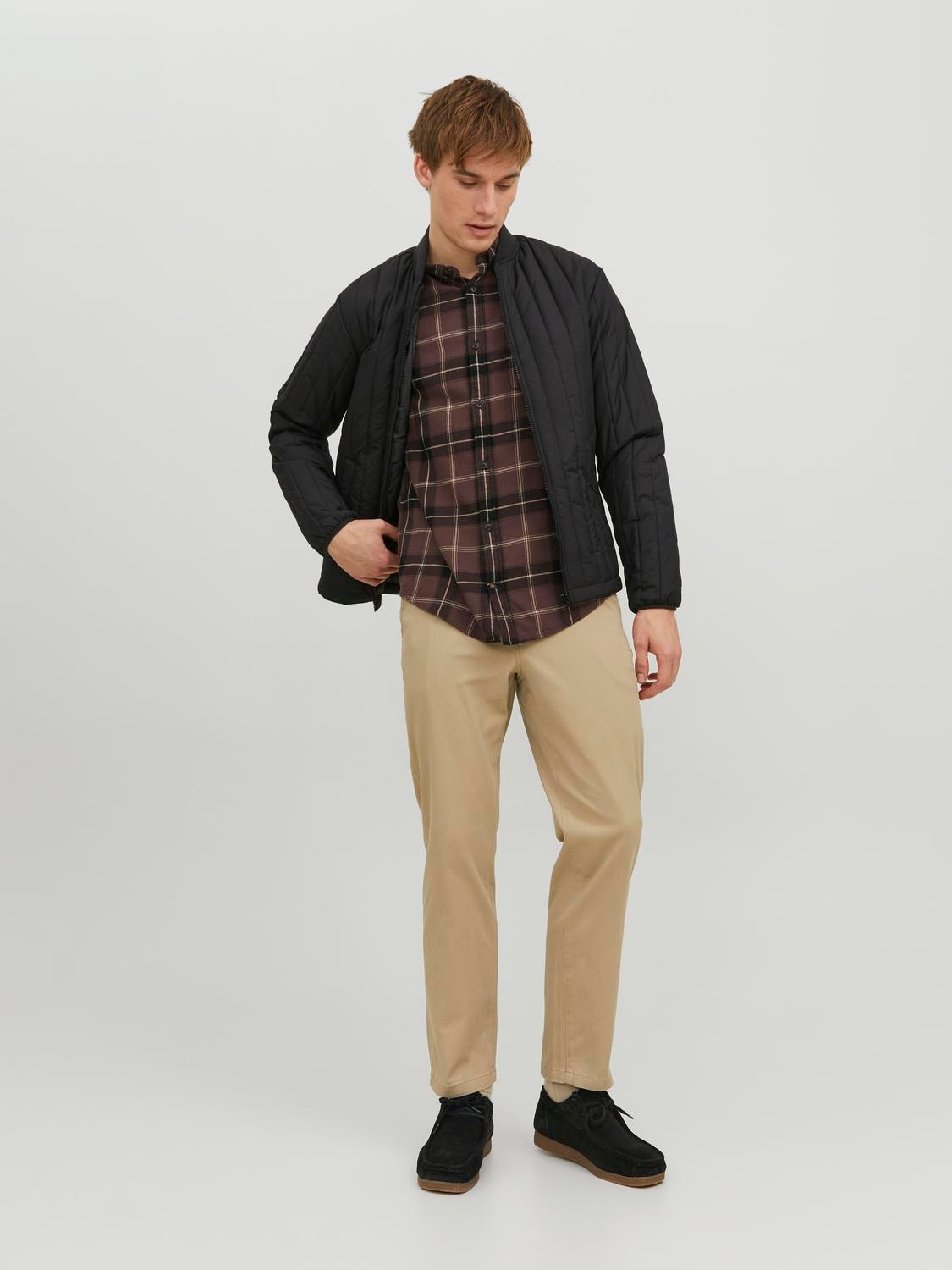 Jack & Jones Slim Fit Checked shirt -Seal Brown - 12235982