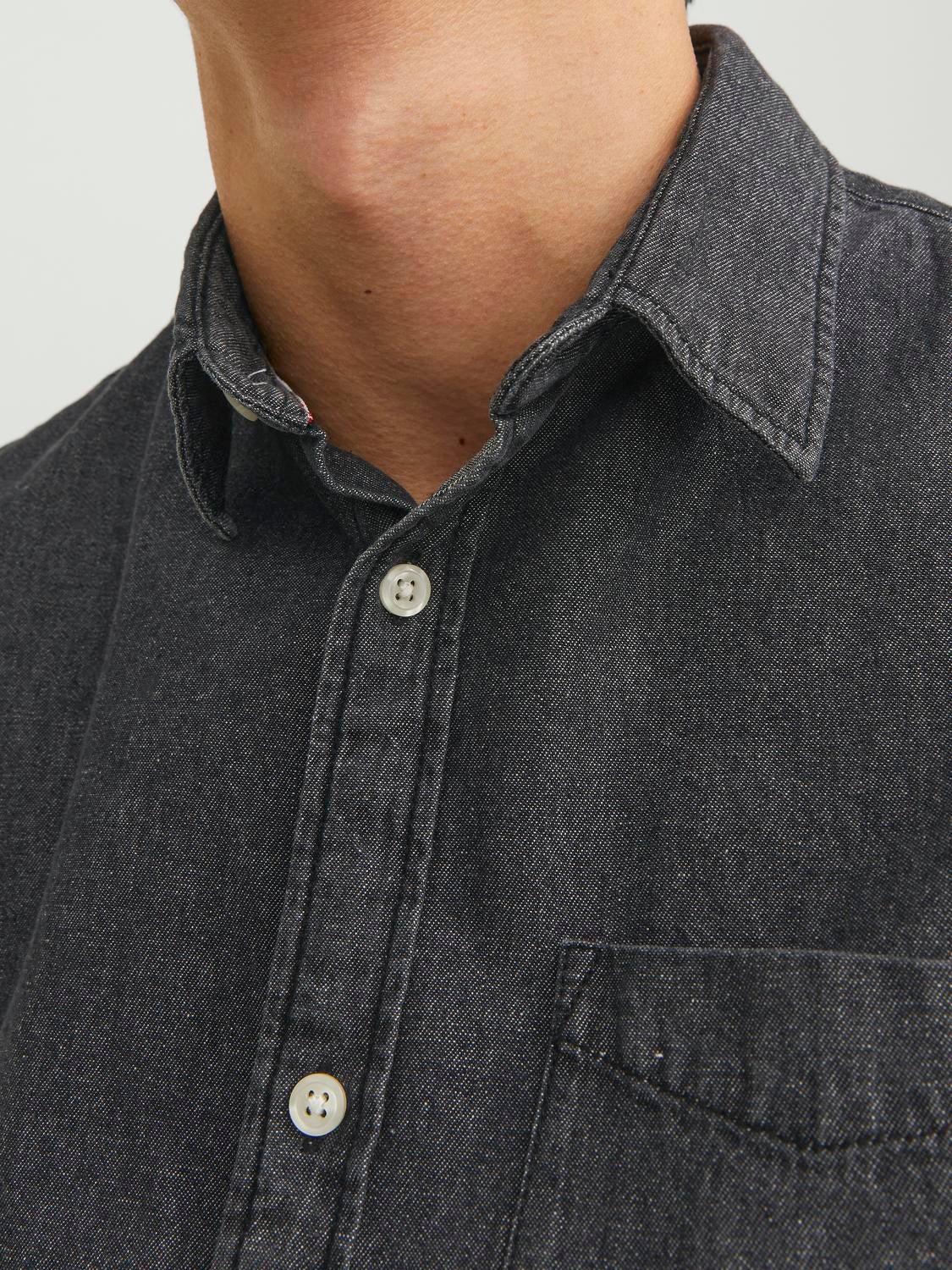 Jack and jones hot sale black denim shirt