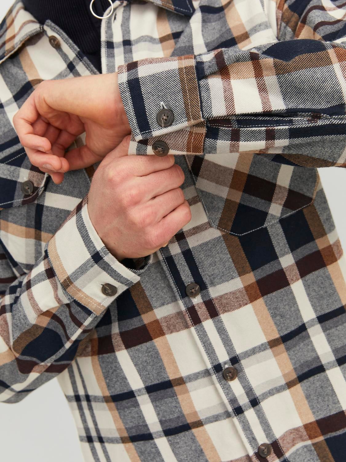 Comfort Fit Checked shirt | White | Jack & Jones® Comfort Fit Checked shirt | White | Jack & Jones®