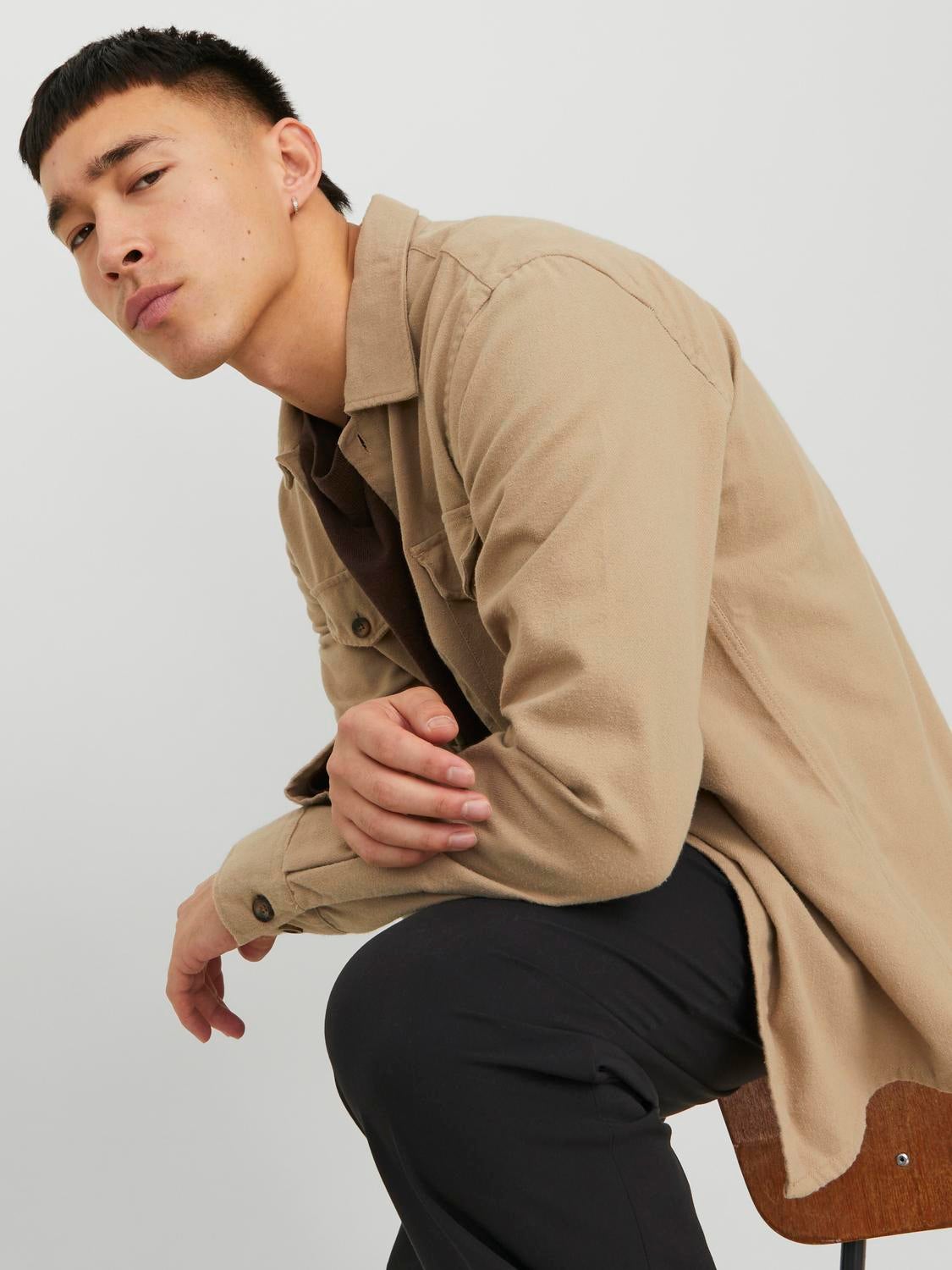 Only & sons discount utility overshirt in beige