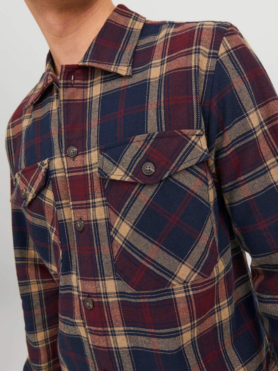 Comfort Fit Checked shirt | Dark Red | Jack & Jones®