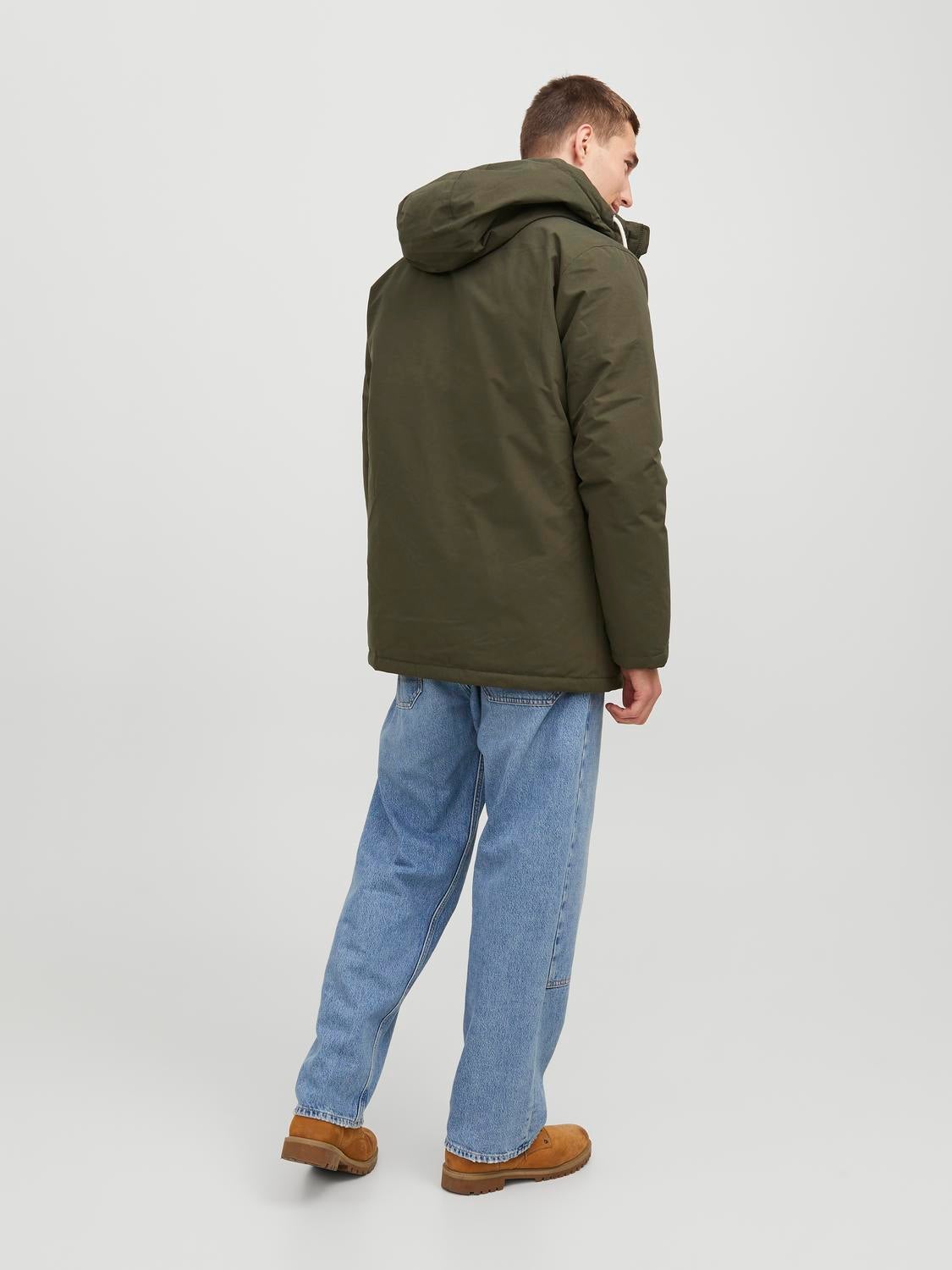 Jack and jones green on sale parka