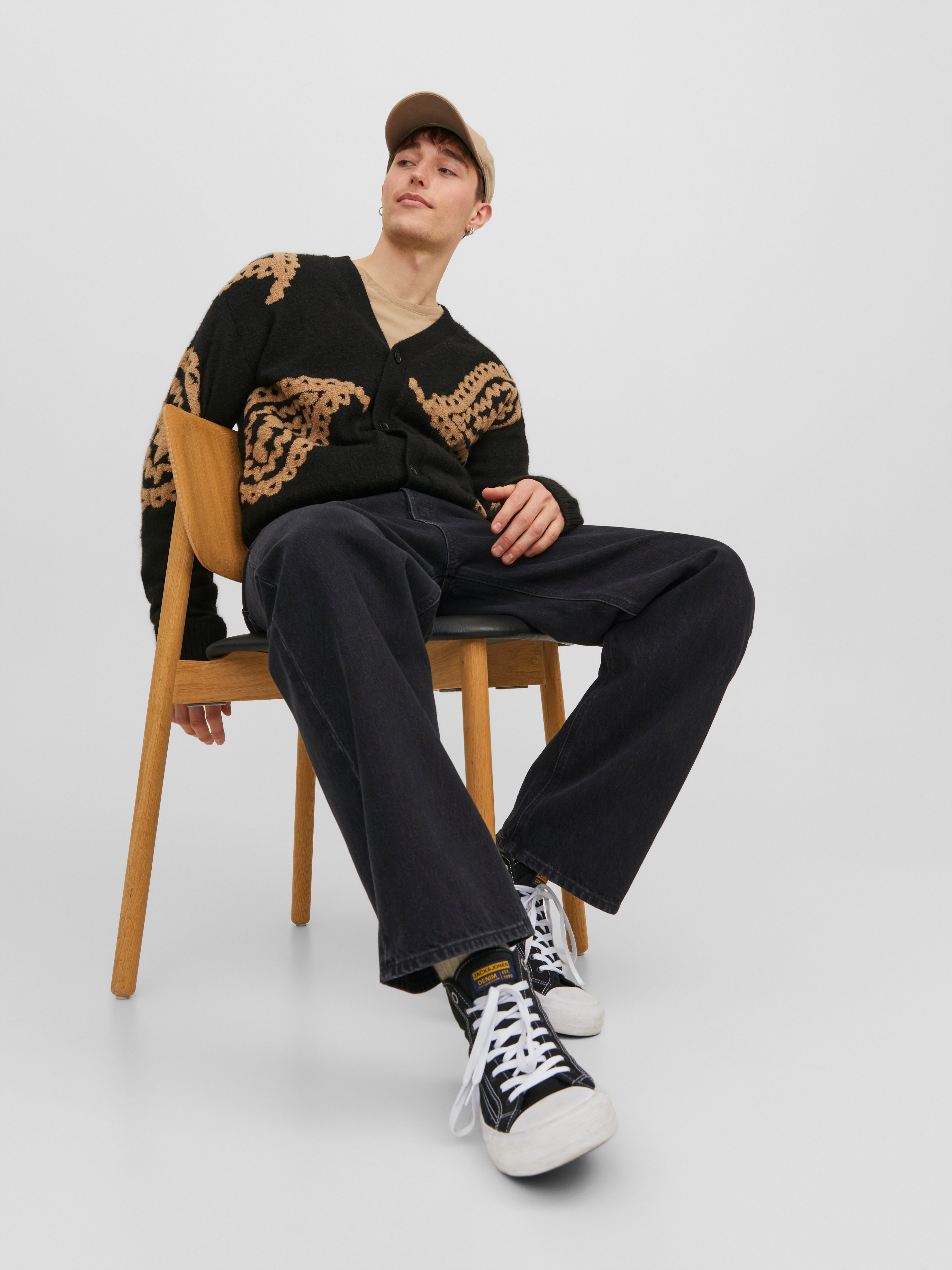 Jack & Jones JJIALEX JJORIGINAL SBD 306 Baggy fit Džinsai -Black Denim - 12236089