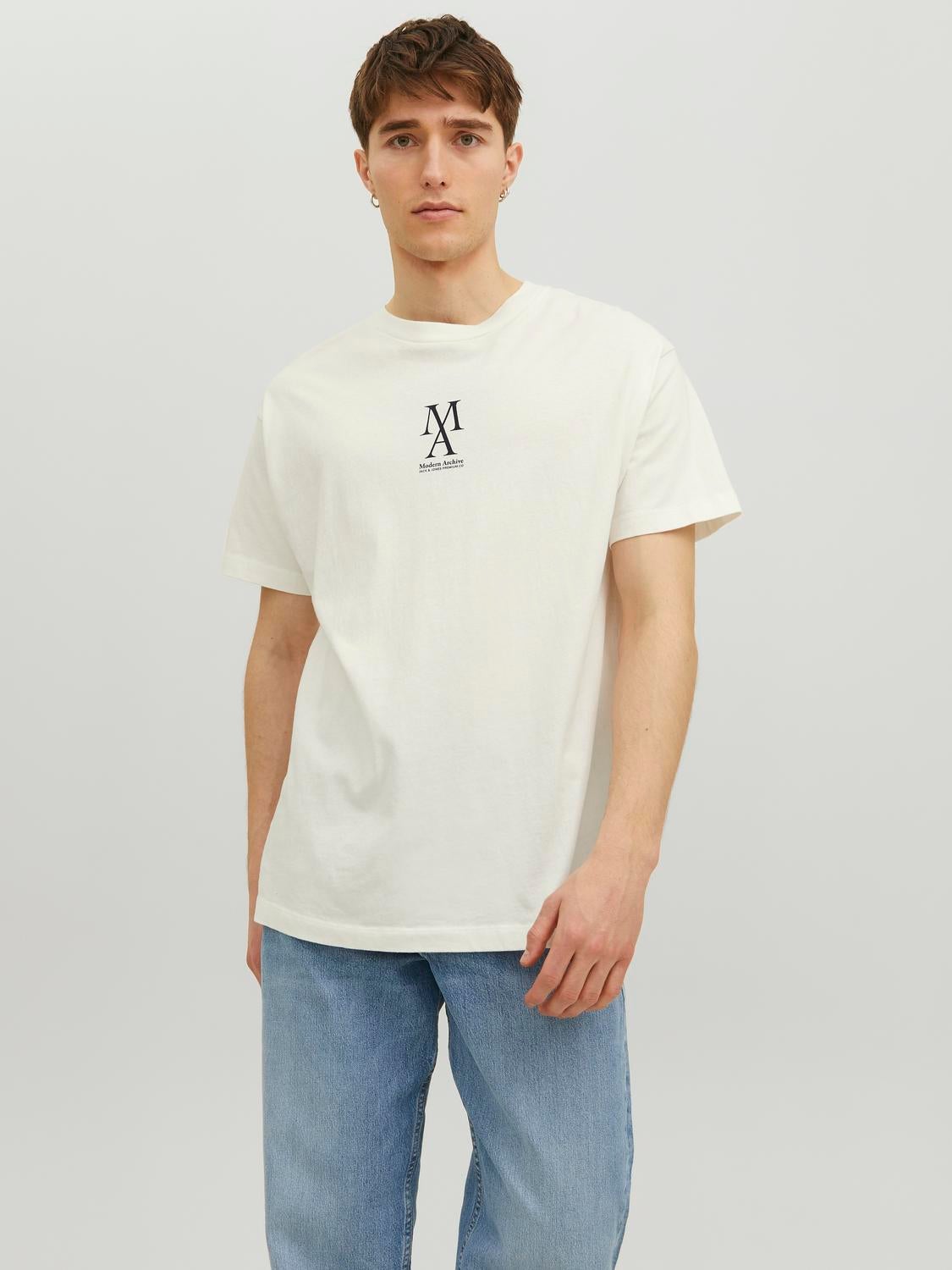 T-shirt Imprimé Col Rond - Jack & Jones - Modalova