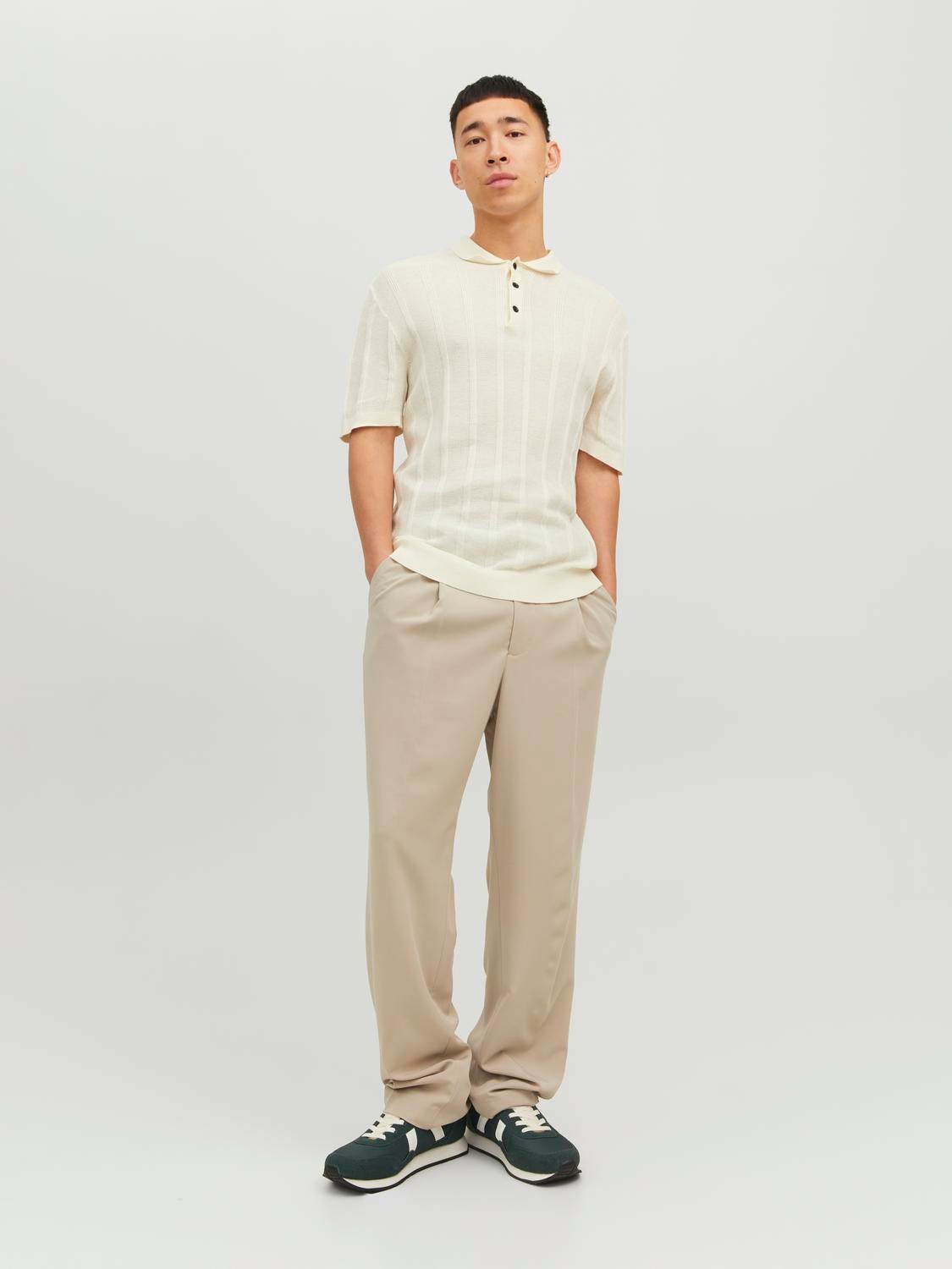 Jack & Jones Ensfarvet Polo -Pristine - 12236143