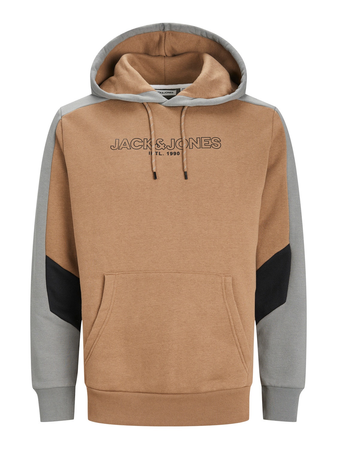 Jack & Jones W bloki kolorystyczne Bluza z kapturem -Otter - 12236153