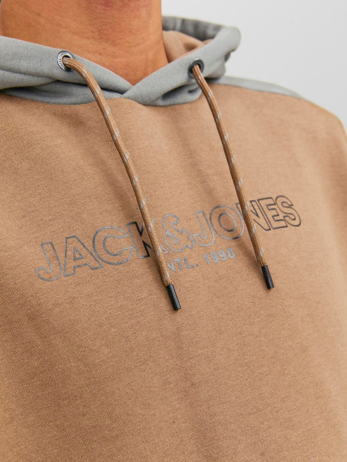 Jack & Jones Colour Blocking Kapuzenpullover -Otter - 12236153
