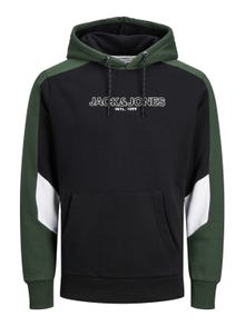 Jack & Jones Colour block Hoodie -Black - 12236153