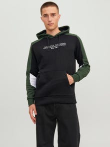 Jack & Jones Colour block Hoodie -Black - 12236153