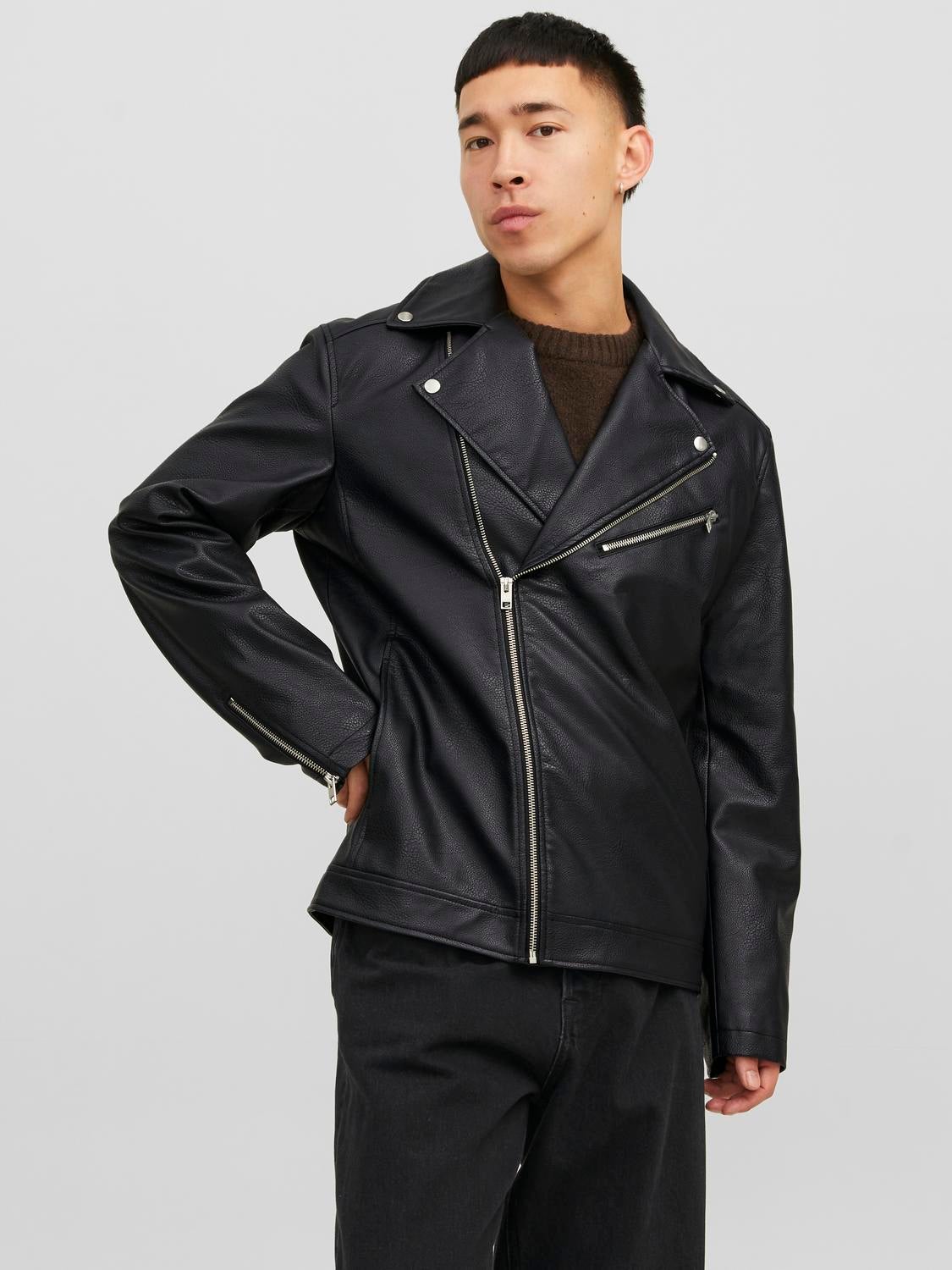 Jack and jones leather shop jacket