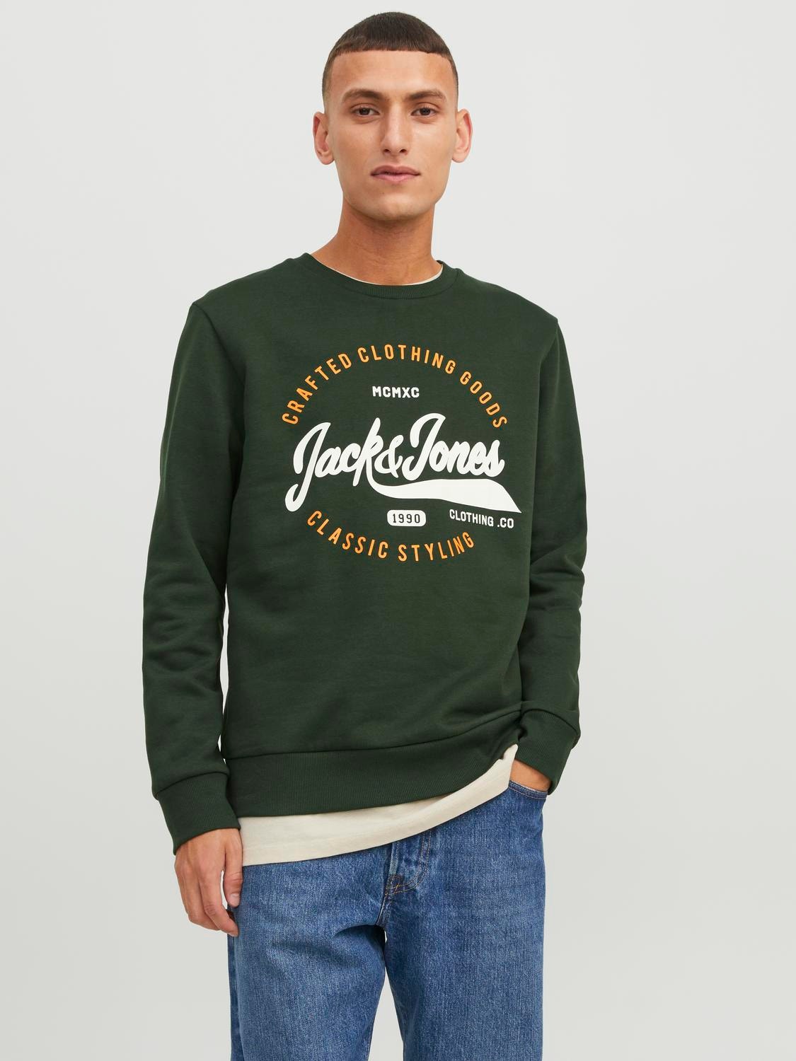 Jack & Jones Logo Meeskonnakaelusega higistamissärk -Mountain View - 12236177