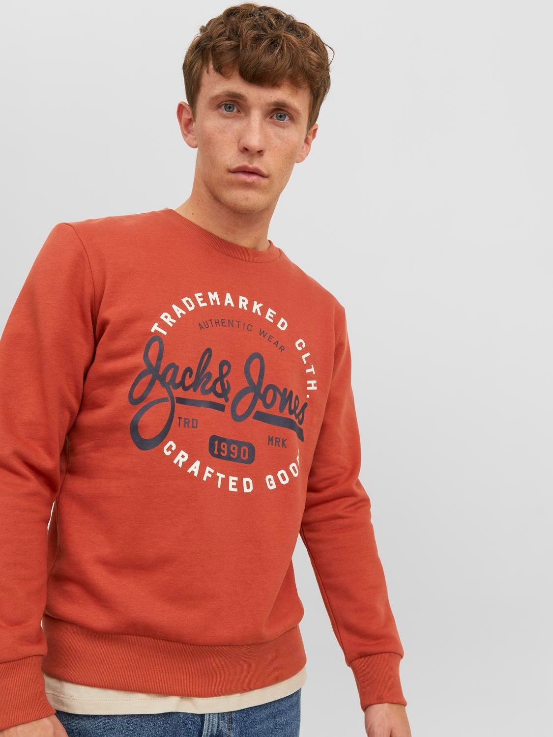 Logo Crew neck Sweatshirt with 40 discount Jack Jones