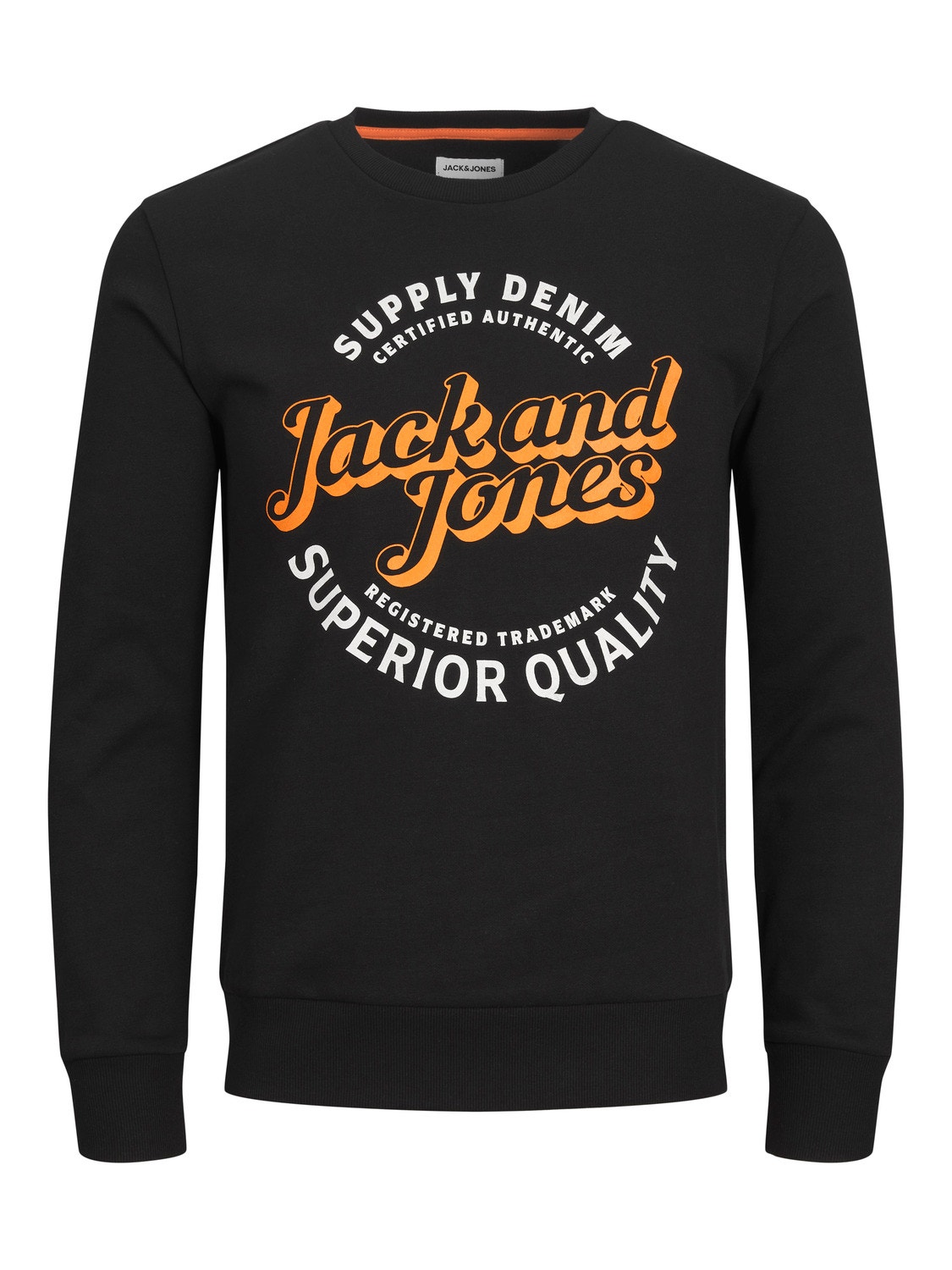 Jack & Jones Logo Crew neck Sweatshirt -Black - 12236177