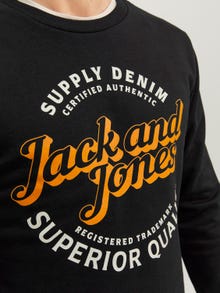 Jack & Jones Logo Crew neck Sweatshirt -Black - 12236177