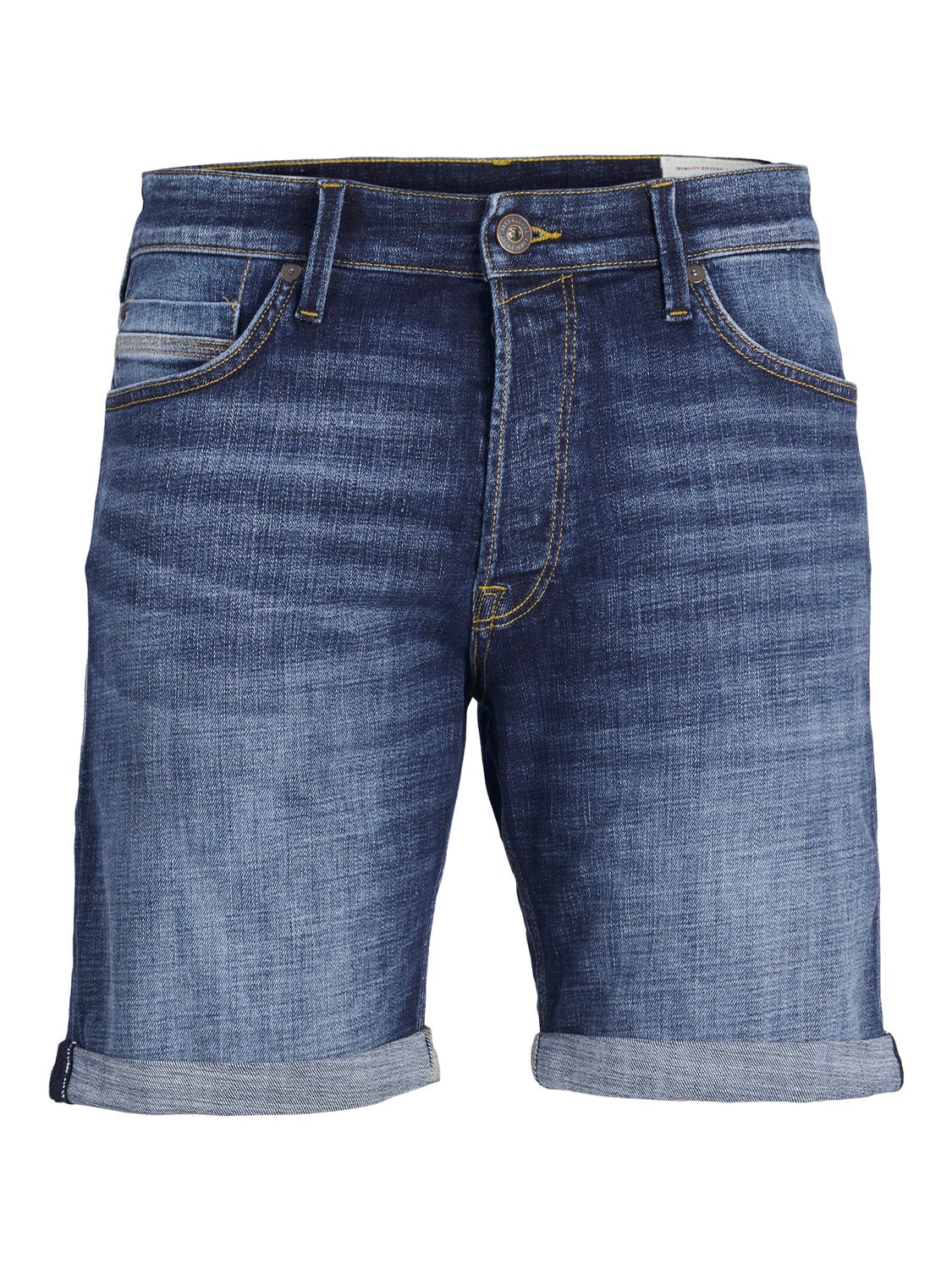 Mens dark best sale blue jean shorts