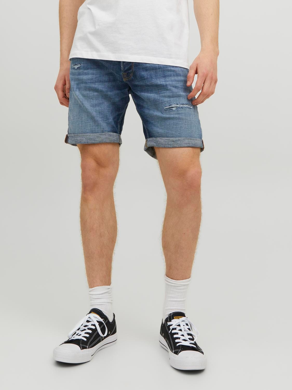 Loose Fit Denim shorts, Medium Blue
