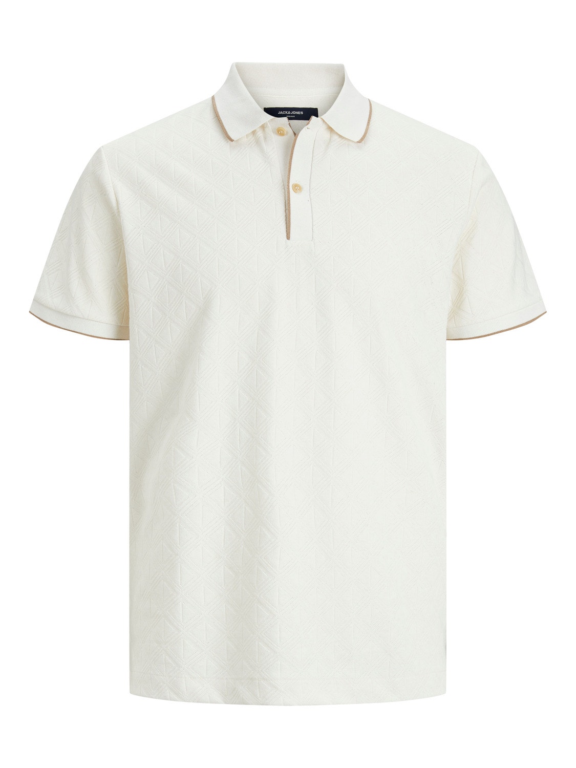 Jack & Jones Plain Shirt collar T-shirt -White Pepper - 12236201