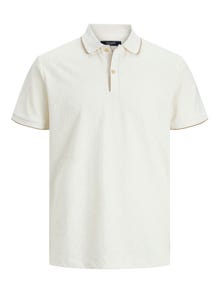 Jack & Jones Plain Shirt collar T-shirt -White Pepper - 12236201