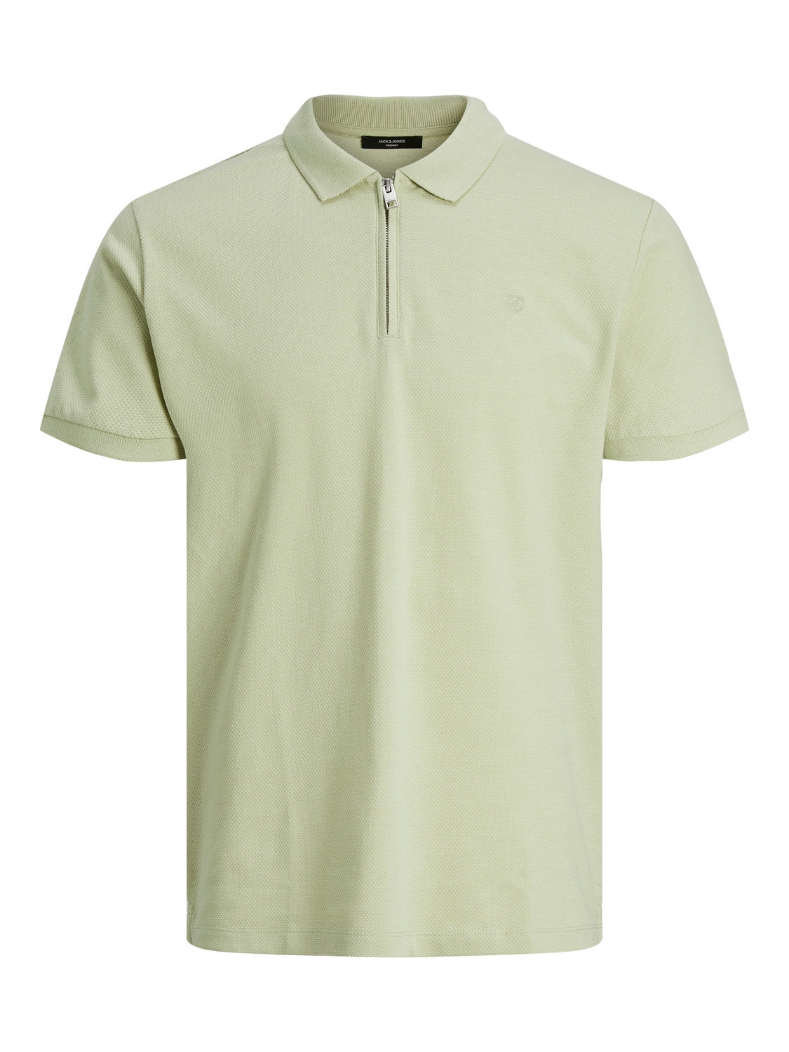 Jack & Jones Enfärgat Skjortkrage T-shirt -Celadon Green - 12236235