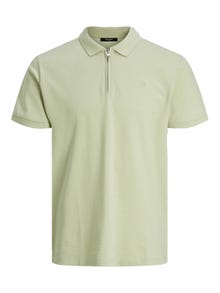 Jack & Jones Yksivärinen Paitakaulus T-shirt -Celadon Green - 12236235