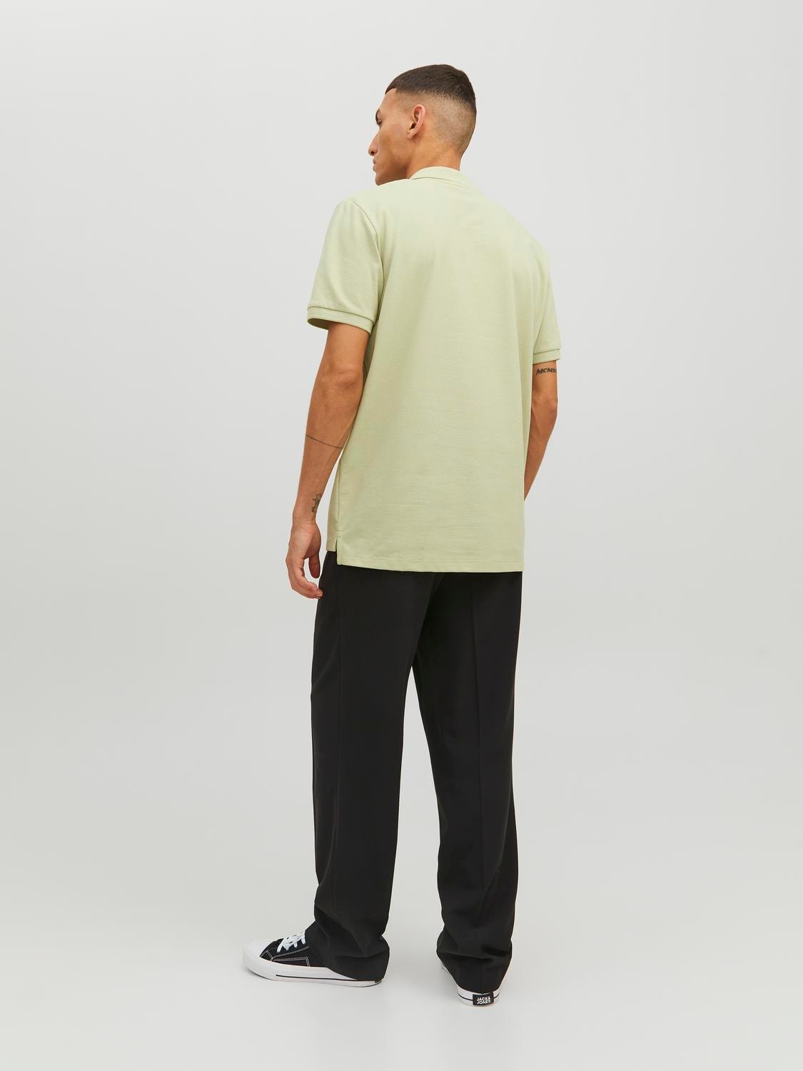 Jack & Jones Plain Shirt collar Polo -Celadon Green - 12236235