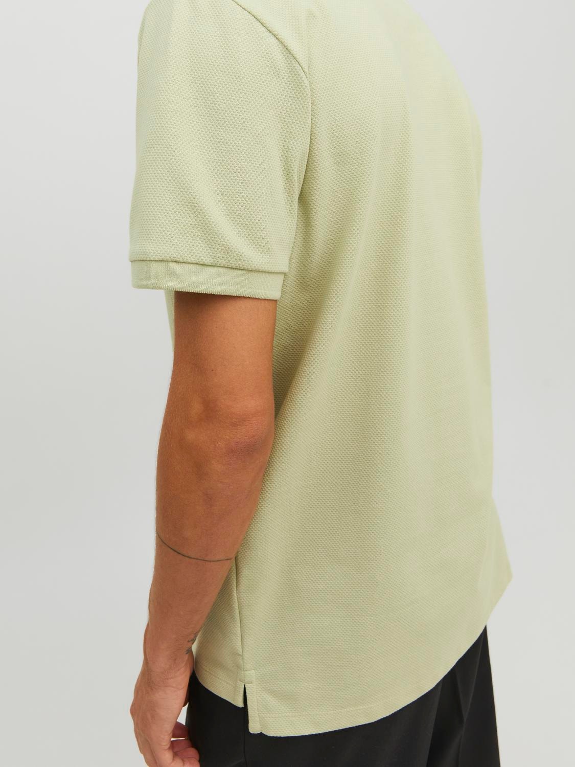 Jack & Jones Einfarbig Hemdkragen T-shirt -Celadon Green - 12236235