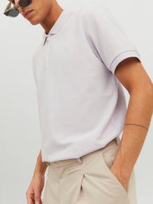 Jack & Jones Plain Shirt collar T-shirt -Evening Haze - 12236235