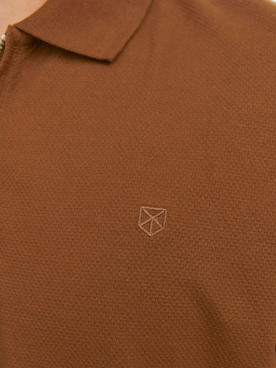 Jack & Jones Plain Shirt collar T-shirt -Emperador - 12236235