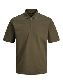 Jack & Jones Ensfarvet Skjortekrave Polo -Grape Leaf - 12236235