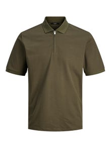 Jack & Jones Plain Shirt collar T-shirt -Grape Leaf - 12236235