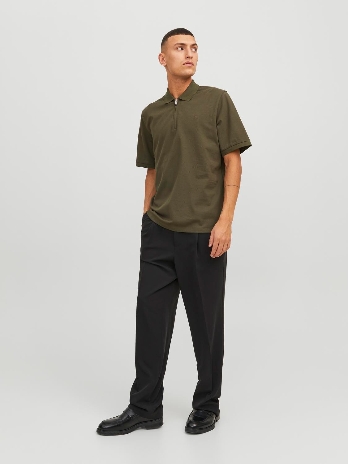 Jack & Jones Ensfarvet Skjortekrave Polo -Grape Leaf - 12236235