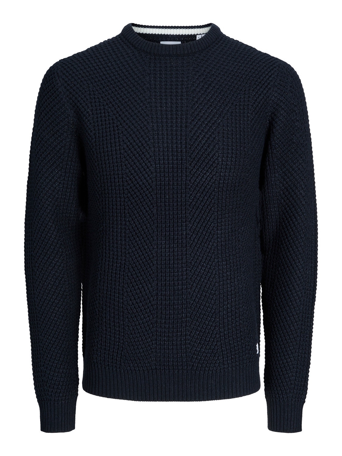 Jack & Jones Enfärgat Crewneck Stickad tröja -Navy Blazer - 12236286