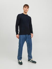 Jack & Jones Enfärgat Crewneck Stickad tröja -Navy Blazer - 12236286