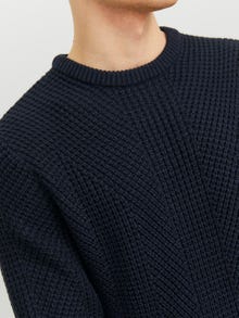 Jack & Jones Enfärgat Crewneck Stickad tröja -Navy Blazer - 12236286