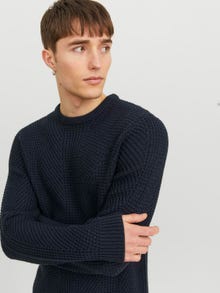 Jack & Jones Enfärgat Crewneck Stickad tröja -Navy Blazer - 12236286