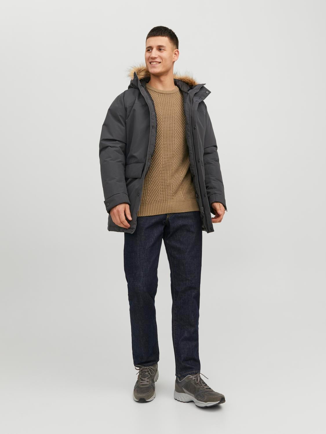 Jack & Jones Vanlig Strikkegenser med rund hals -Otter - 12236286