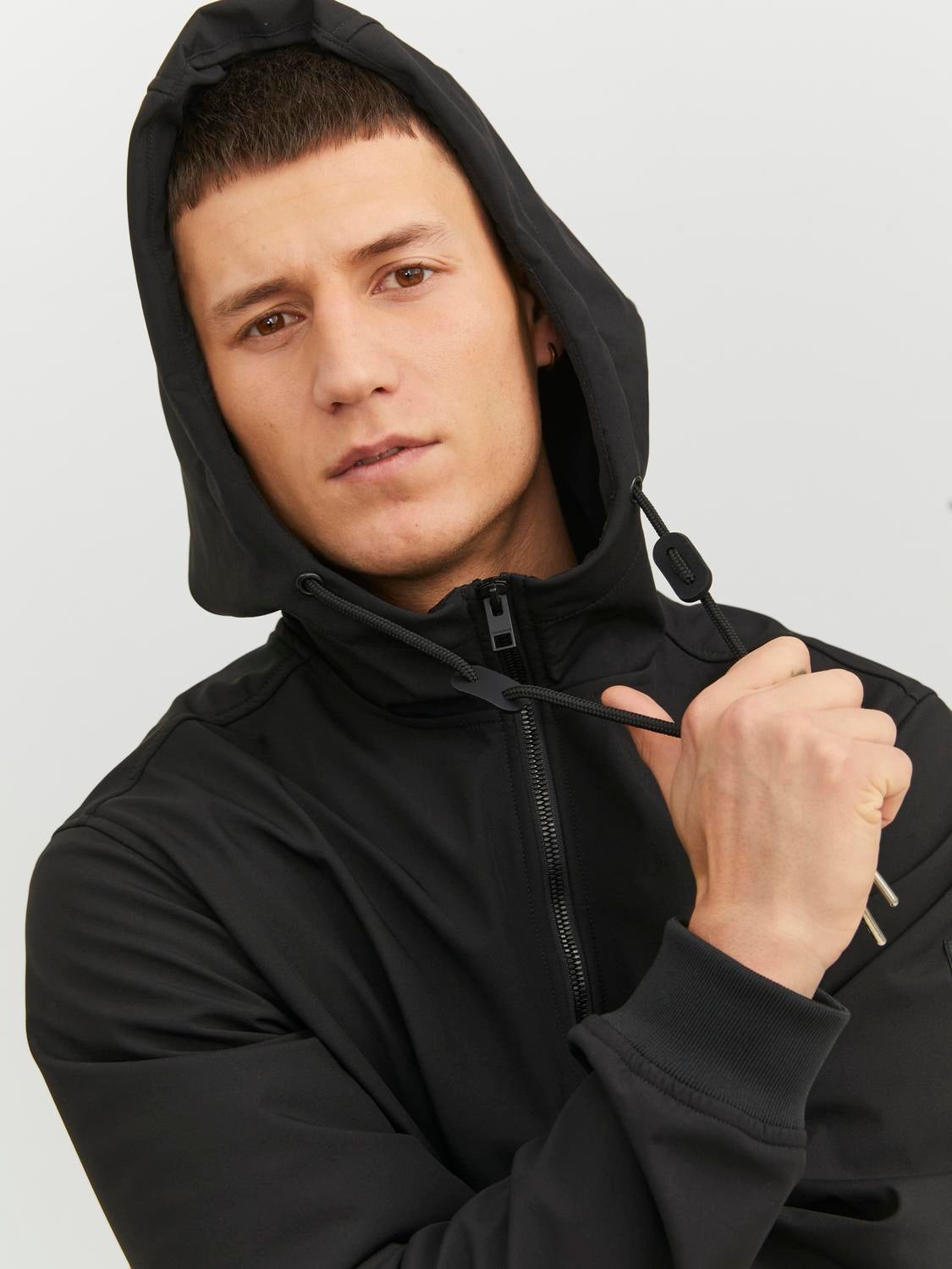 Jack & Jones Originals padded jacket with hood & pocket detail in dark gray  melange | ASOS