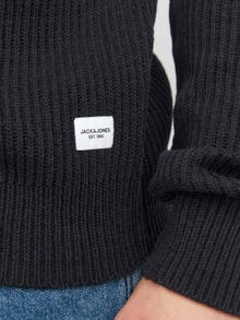 Jack & Jones Gładki Sweter z dzianiny z okrągłym dekoltem -Black - 12236304