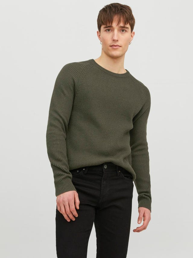 Jack & Jones Yksivärinen Pyöreäkauluksinen neulepusero - 12236304