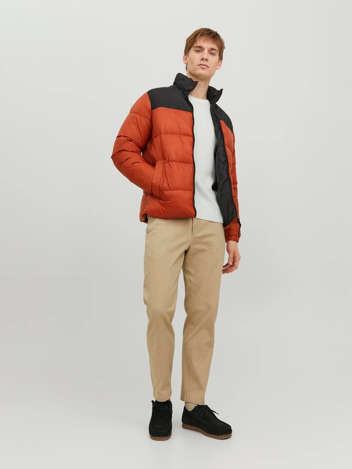 Jack & Jones Ensfarvet Striktrøje med rund hals -Cloud Dancer - 12236304