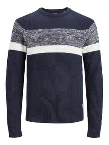 Jack & Jones Einfarbig Strickpullover mit Rundhals -Navy Blazer - 12236304