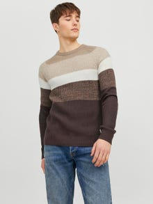 Jack & Jones Vanlig Strikkegenser med rund hals -Crockery - 12236304