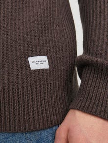 Jack & Jones Enfärgat Crewneck Stickad tröja -Crockery - 12236304