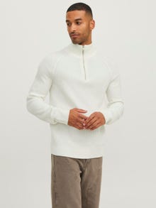 Jack & Jones Plain Half Zip Jumper -Cloud Dancer - 12236308