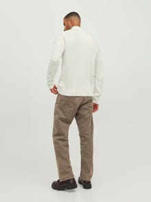 Jack & Jones Effen Gebreide trui met kwartrits -Cloud Dancer - 12236308