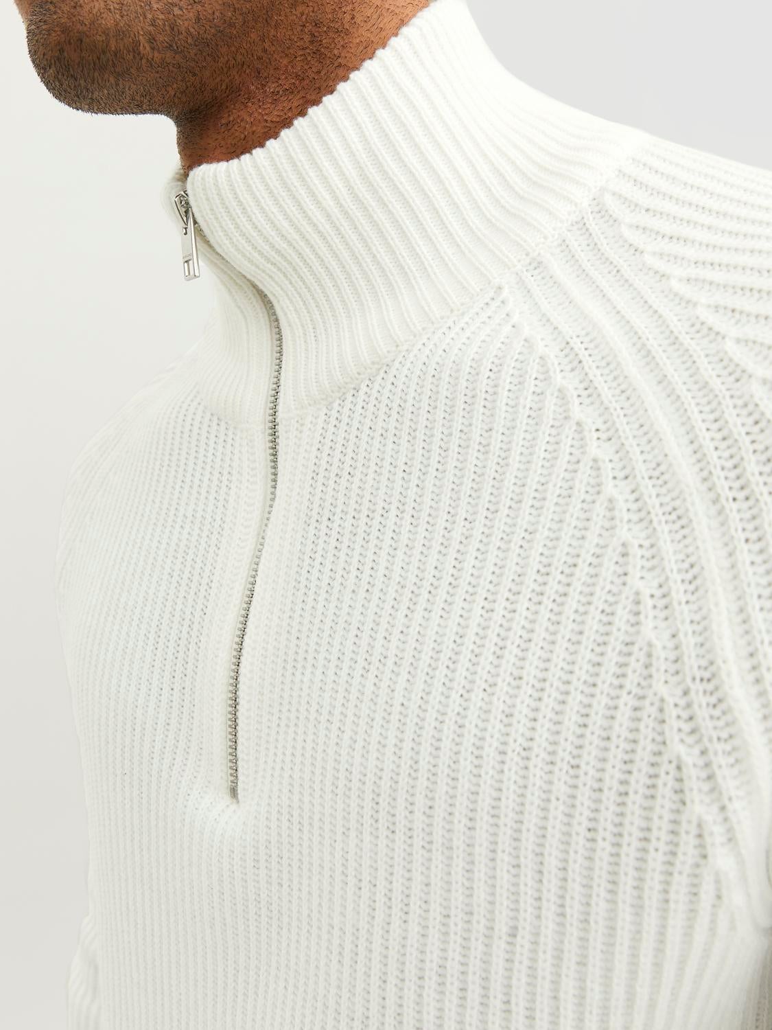 High Neck Knitted pullover | White | Jack & Jones®