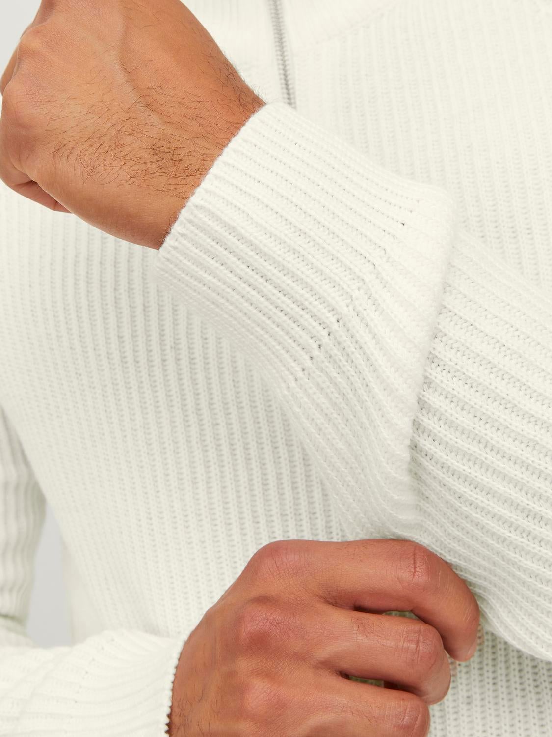 High Neck Knitted pullover | White | Jack & Jones®