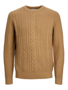 Jack & Jones Einfarbig Strickpullover mit Rundhals -Otter - 12236314